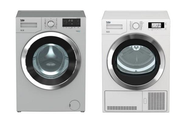 Beko 9kg 1200 RPM Front Load Washing Machine Silver + Beko 9 kg Front Loading Dryer Condenser