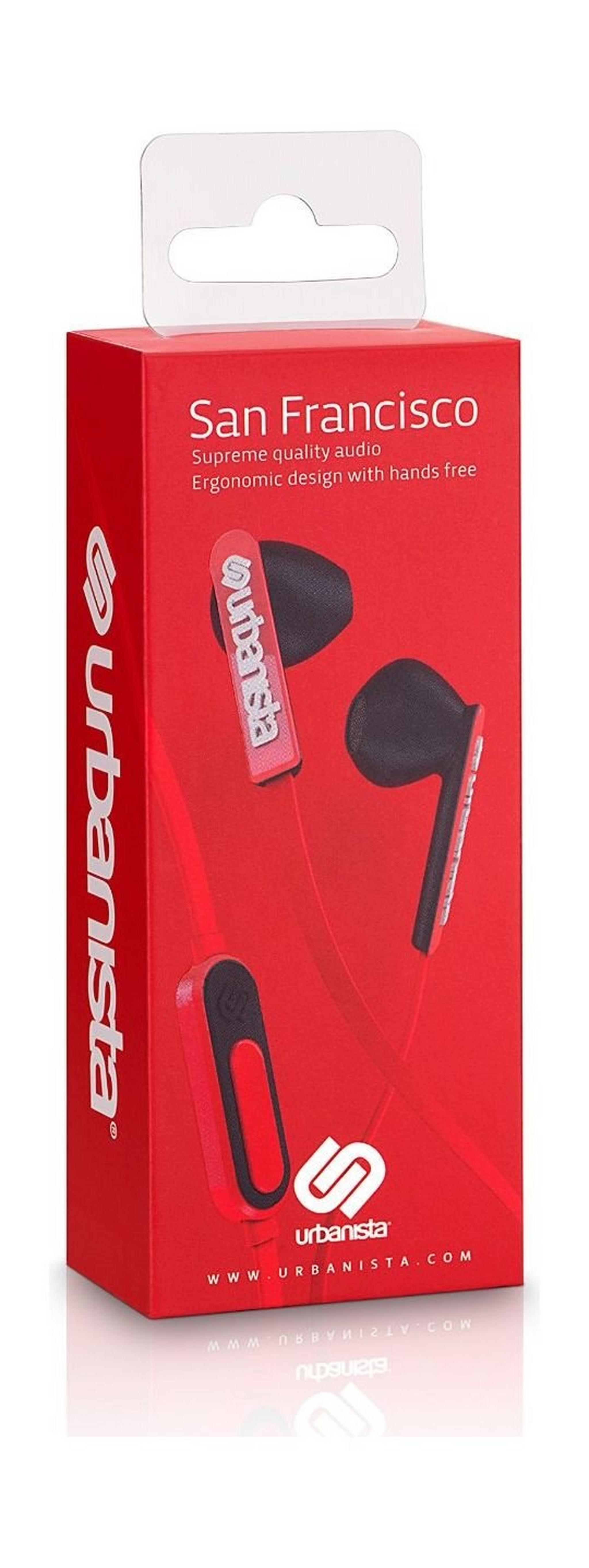 Urbanista San Francisco Wired In-ear Earphones with Mic URB-1032501 - Red