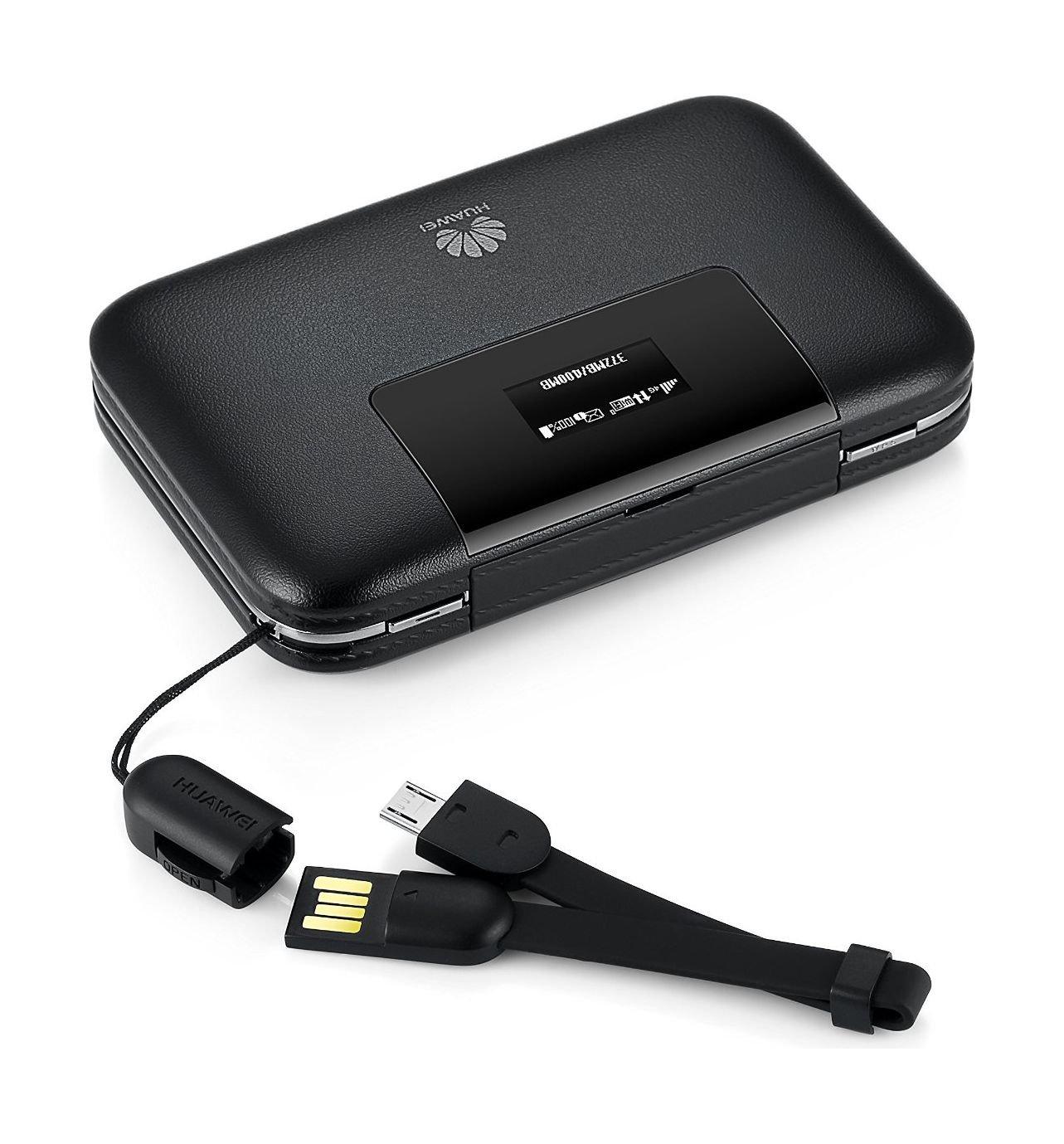 راوتر واي فاي محمول ٤ جي إل تي إي/٣ جي من هواوي – أسود – (E5770S-320)