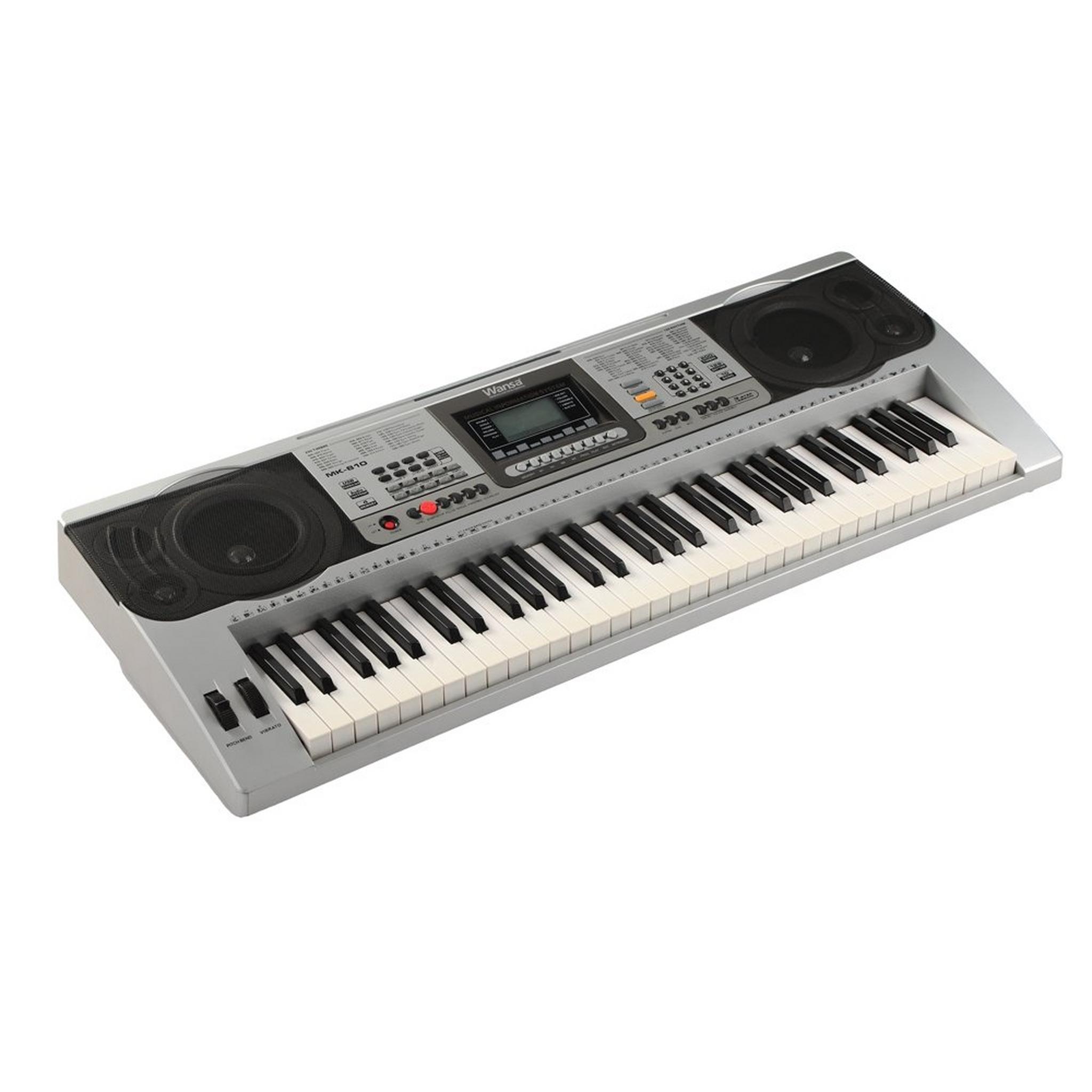 لوحة مفاتيح موسيقية من ونسا ٦١ مفتاح – فضي - (MK-810)