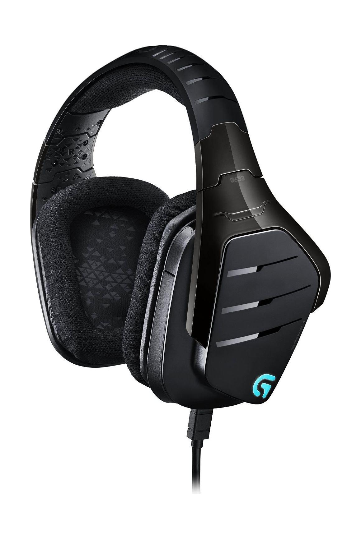 سماعة الألعاب السلكية جي ٦٣٣ أرتميس سبيكتروم بميكروفون من لوجيتيك – الصوت المحيط ٧.١ – أسود (981-000605)