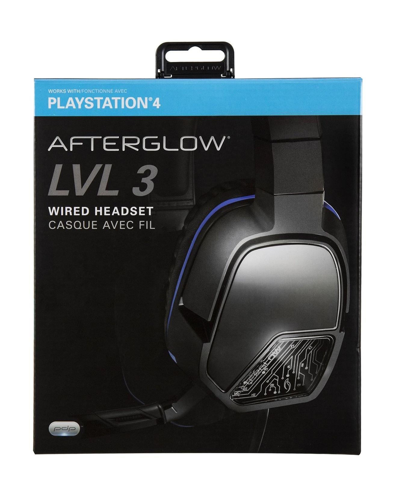 PDP Afterglow Lvl 3 Stereo Wired Gaming Headset For PS4 - Black/Blue