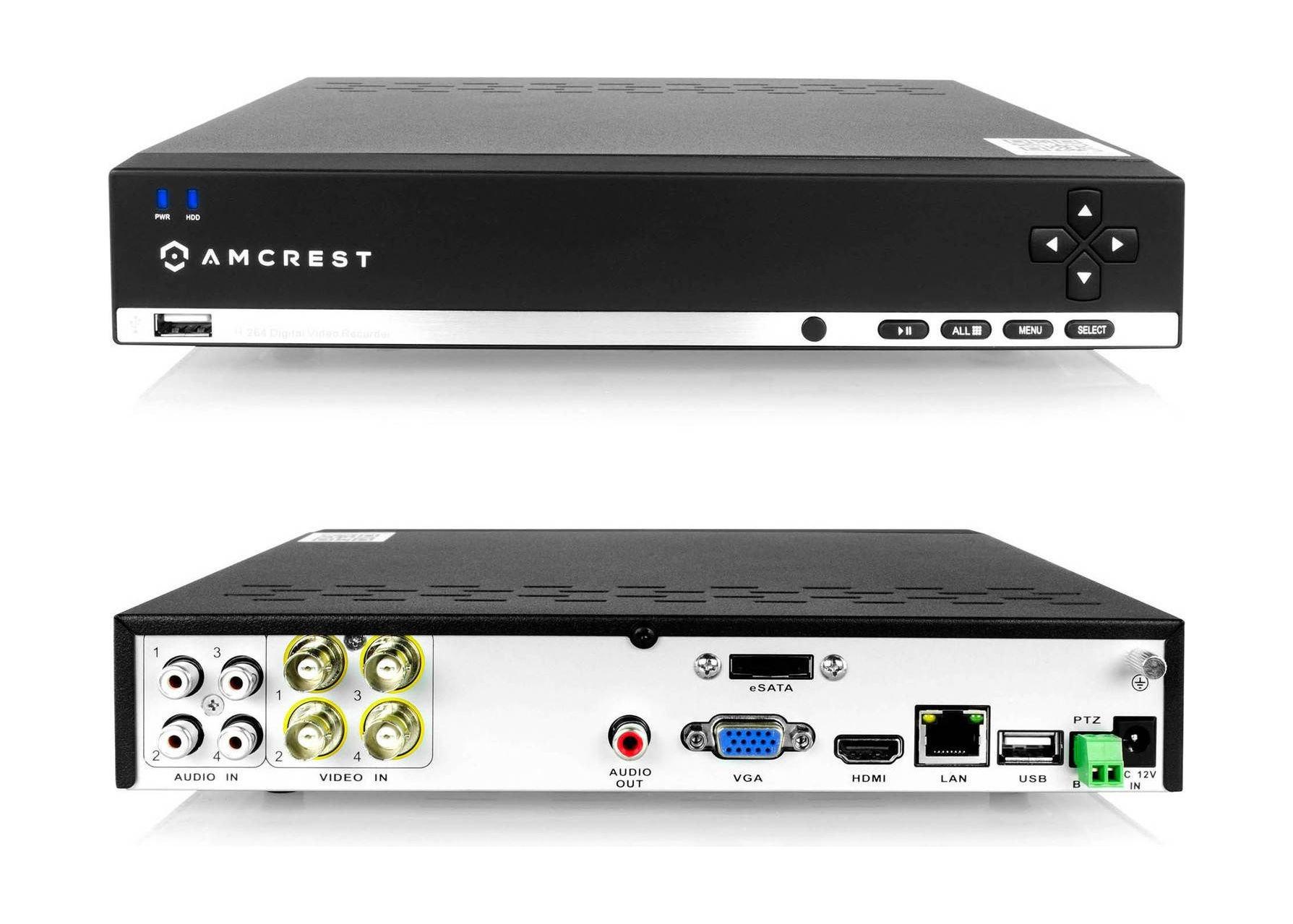 Amcrest 960H Video Security System, Indoor/Outdoor, 800+ TVL, AMDV960H4-4B