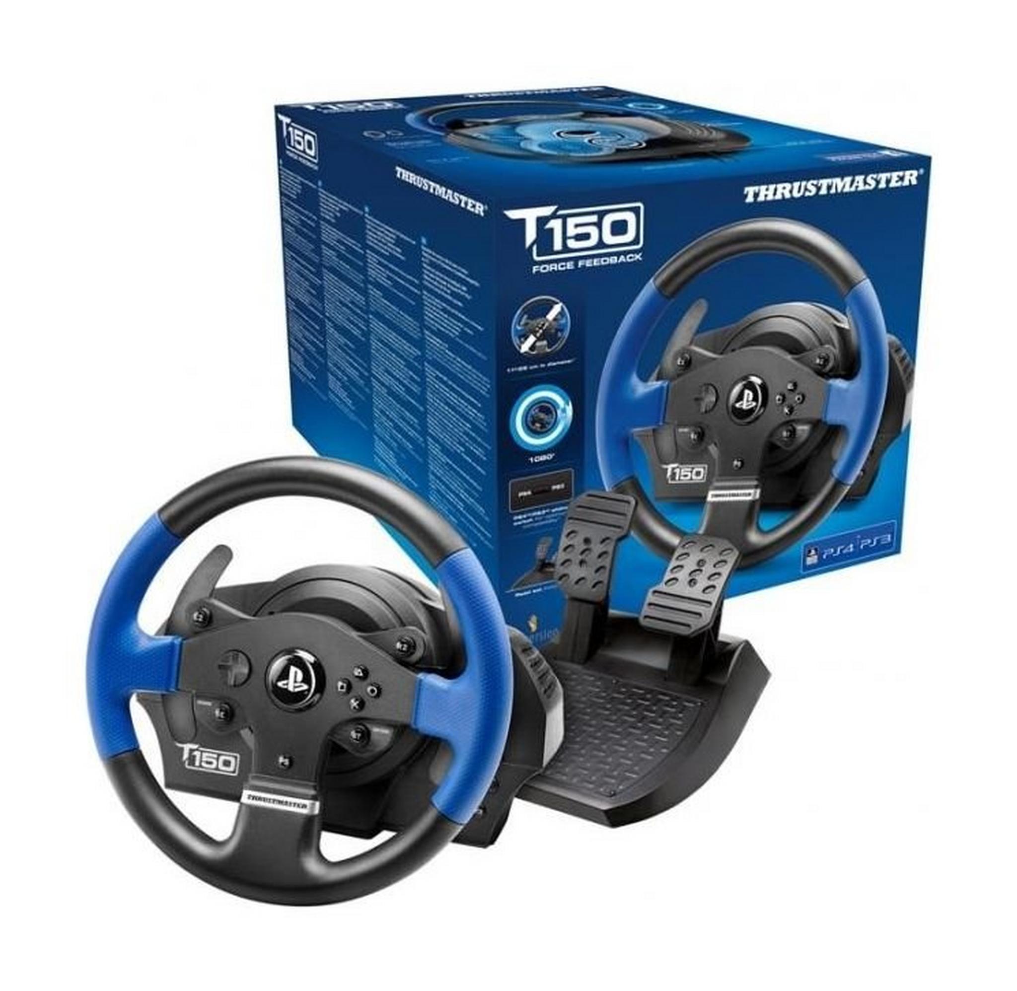 عجلة القيادة للألعاب تي ١٥٠ فورس فيدباك من ثرست ماستر - أزرق