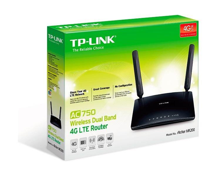 TP-Link 4G LTE Router, Wireless, Dual Band, ARCHER MR200 - Black