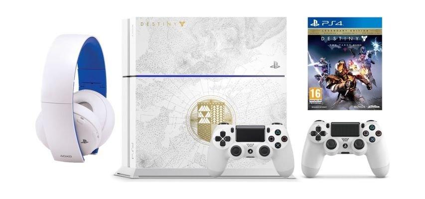 جهاز بلاي ستيشن ٤ ـ سعة ٥٠٠ جيجابايت + ٢ يد تحكم + ديستني: لعبة ذا تيكن كينج + سماعة رأس ستيريو لاسلكية لجهاز بلاي ستيشن٤