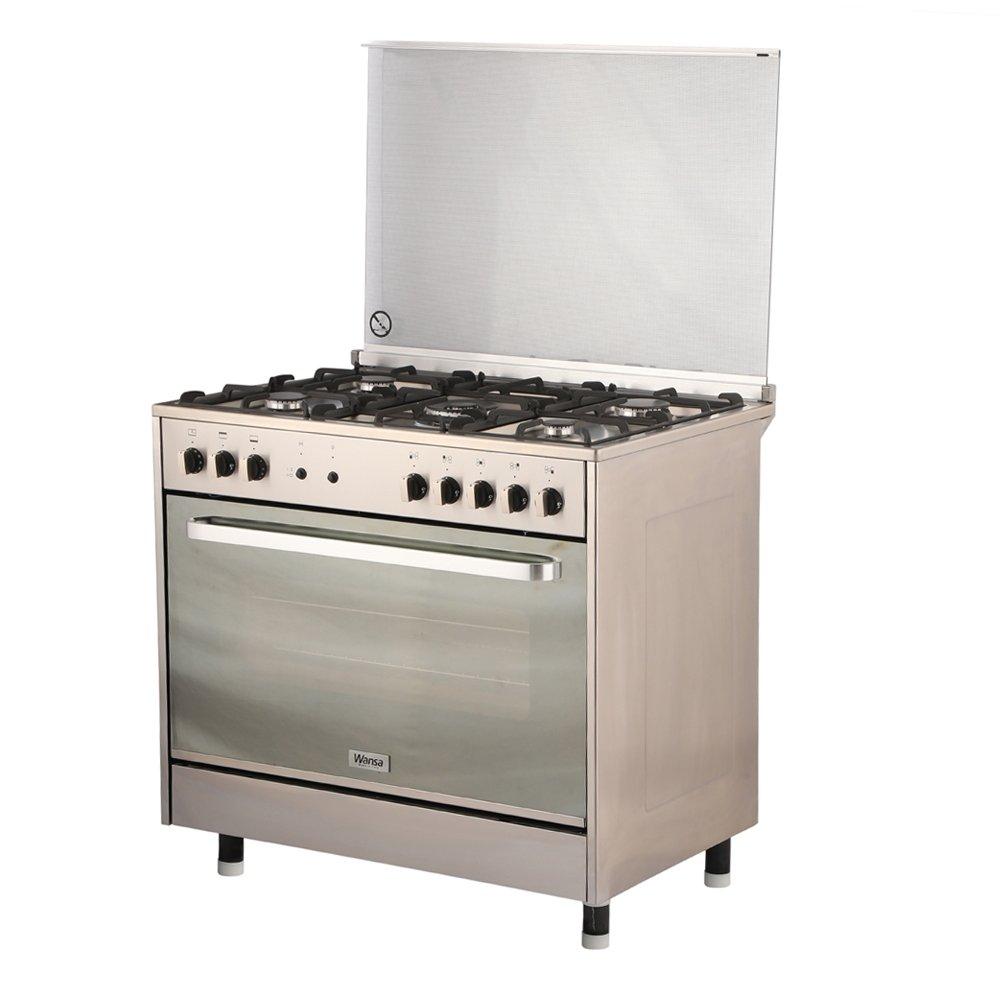 Wansa 5 Burners Gas Cooker, 90x60cm, WCI9502124XA - Stainless Steel