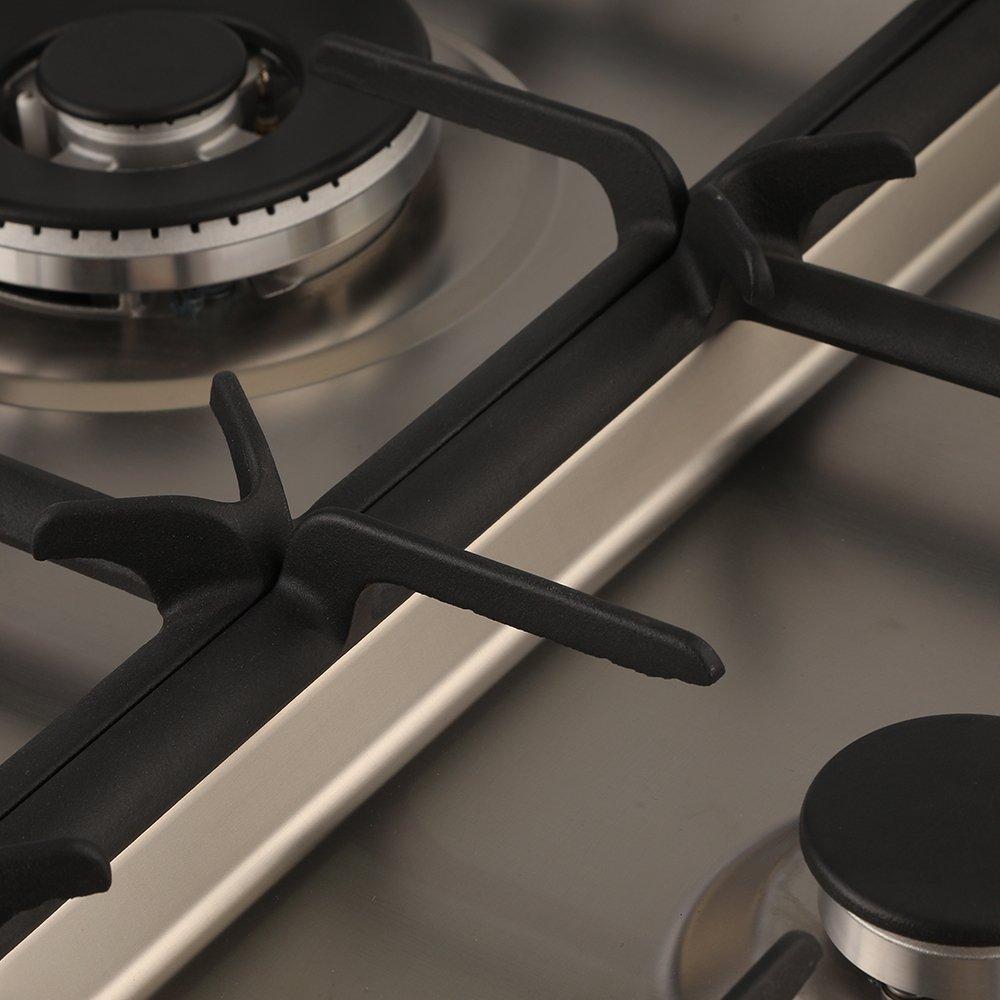 Wansa 5 Burners Gas Cooker, 90x60cm, WCI9502124XA - Stainless Steel