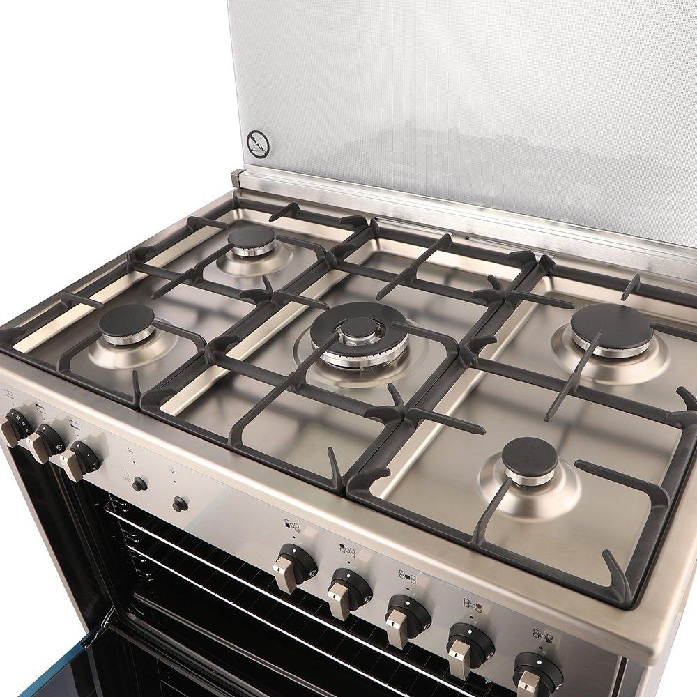Wansa 5 Burners Gas Cooker, 90x60cm, WCI9502124XA - Stainless Steel