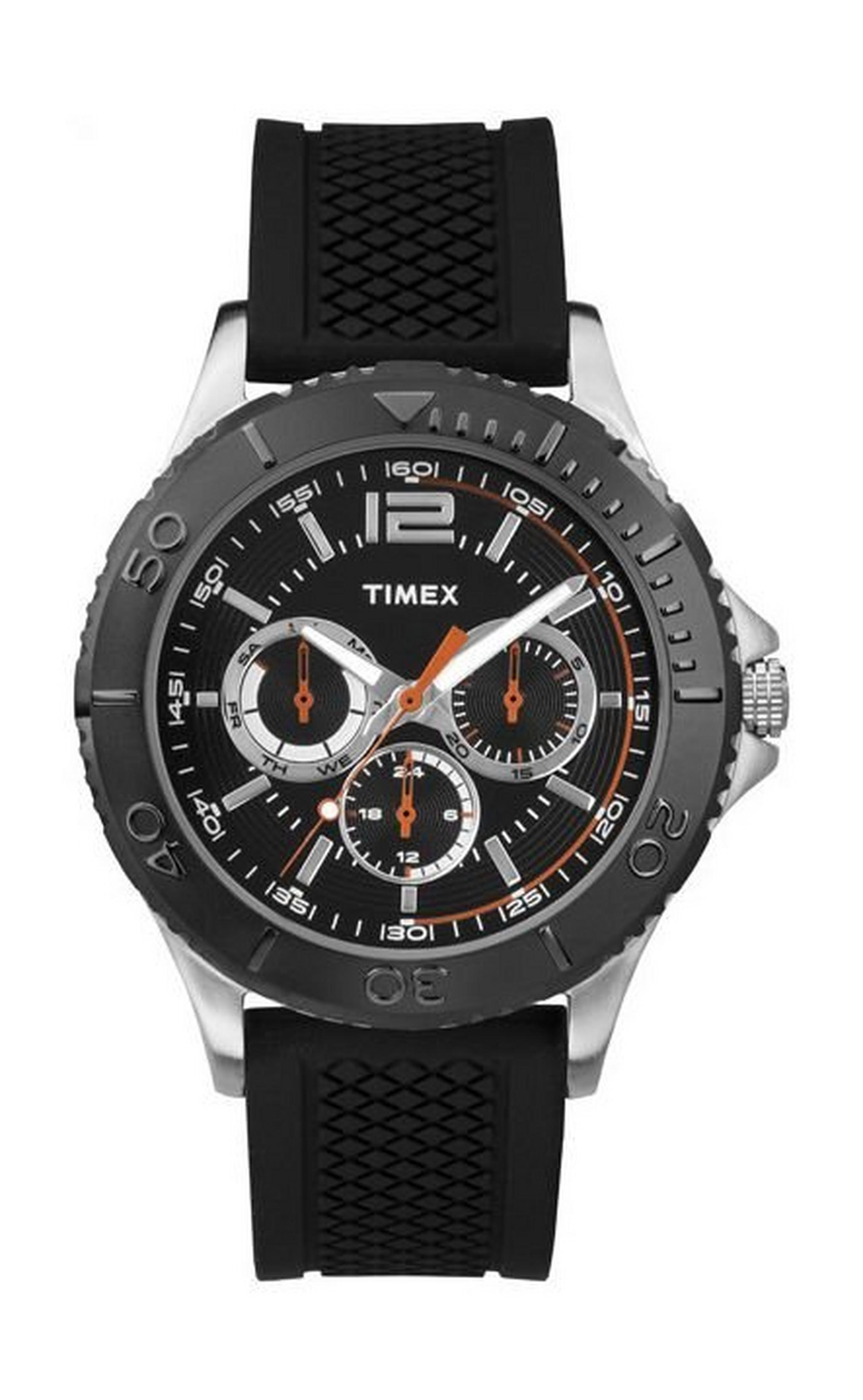 ساعة تايمكس إيليفاتيد كلاسيك للرجال – حزام مطاطي TW2P87500