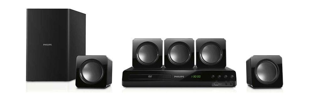 Philips 32-inch 4000 series Slim LED TV with Digital Crystal Clear + Philips HTD3509 5.1Ch DVD Home Theater System