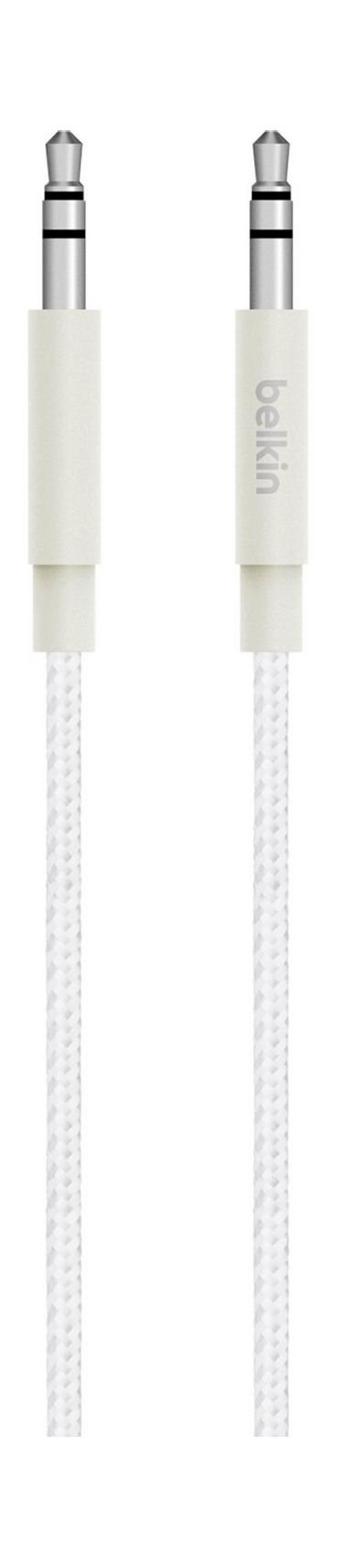 Belkin 3.5 mm Braided Tangle Free Aux Cable 1.2 Meter (AV10164bt04) - White