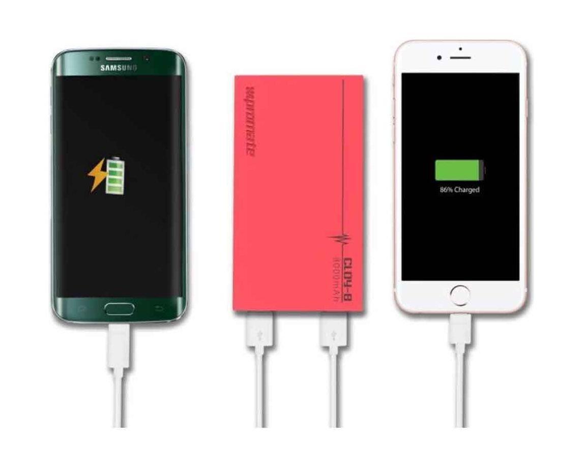 Promate Cloy-8 Premium Dual USB 8000mAh Power Bank - Pink