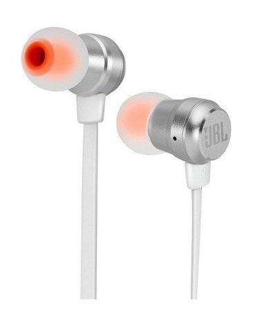 JBL In-Ear Flat Wired Earphone With High Performance 9mm Drivers (T280A) - Silver