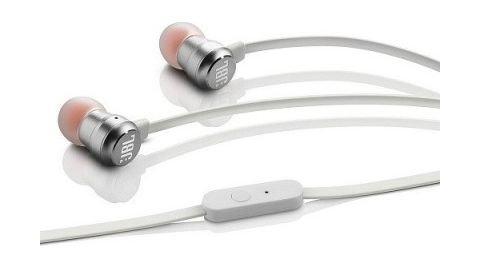 JBL In-Ear Flat Wired Earphone With High Performance 9mm Drivers (T280A) - Silver