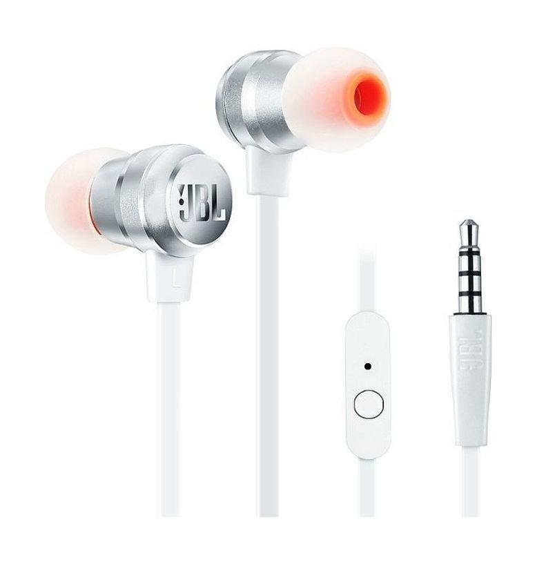 JBL In-Ear Flat Wired Earphone With High Performance 9mm Drivers (T280A) - Silver