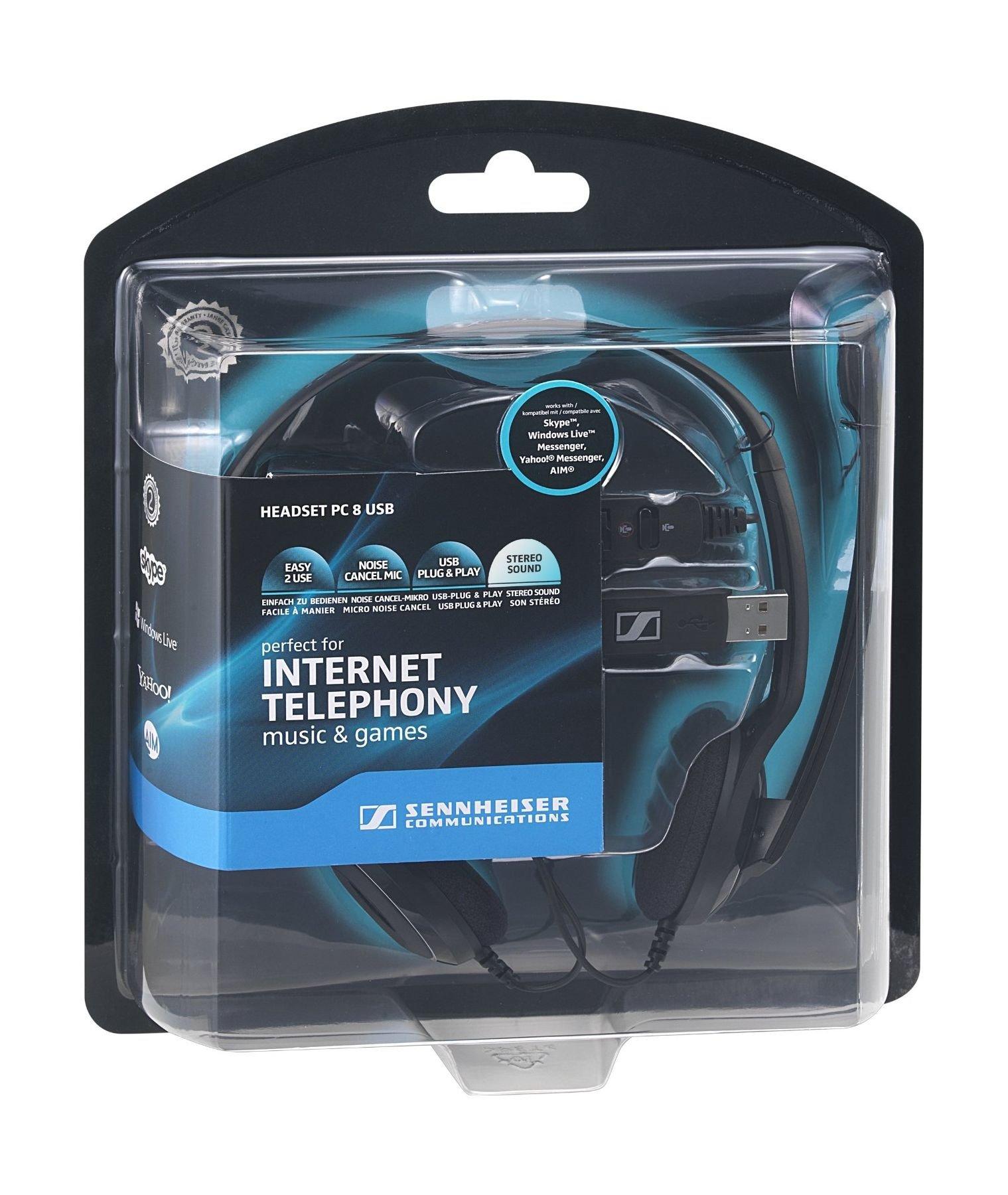 Sennheiser PC 8 USB Over-Head Wired Headset with Mic - Black