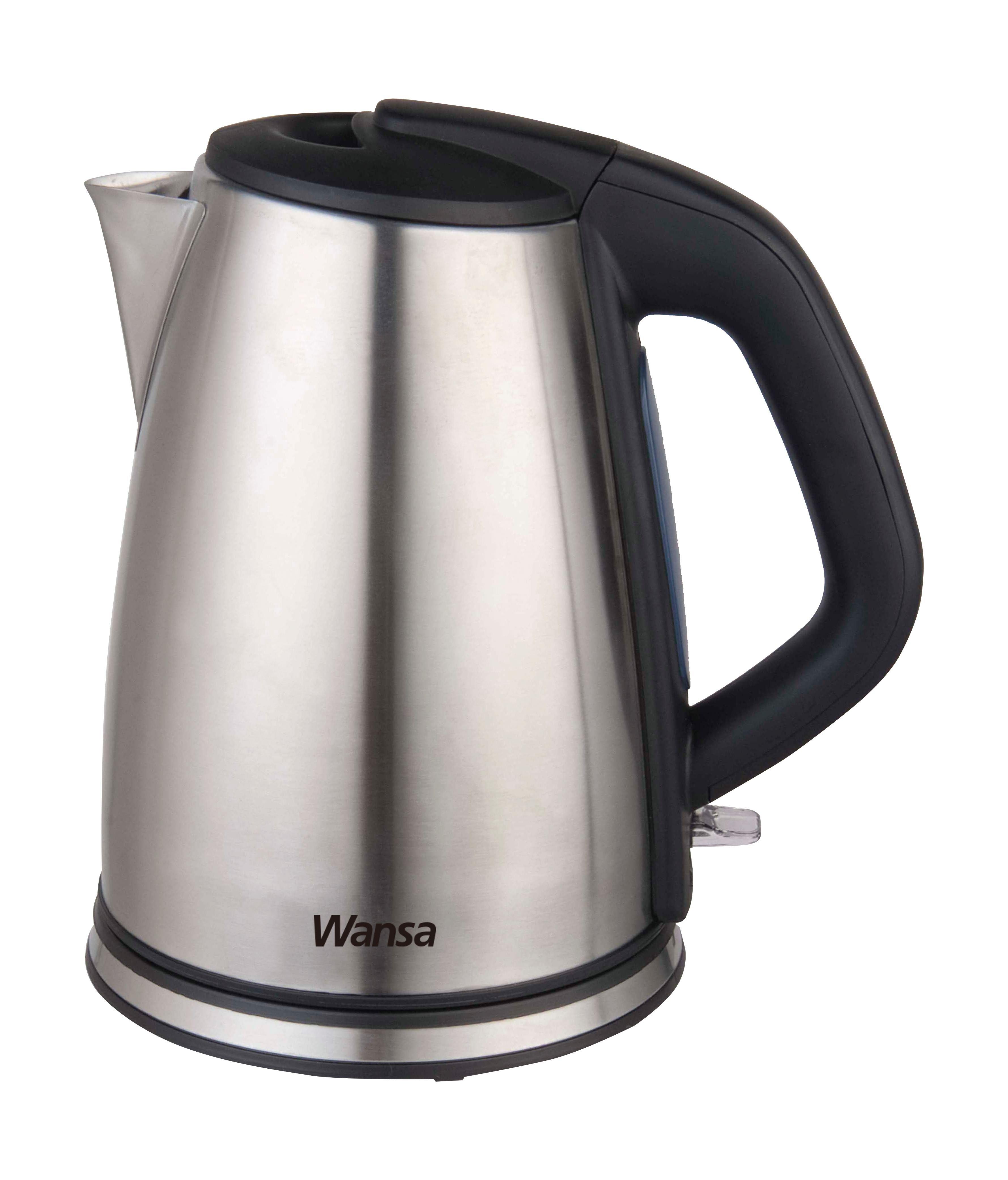 Wansa 2200W 1.7L Stainless Steel Kettle (KES-1802) – Black / Silver