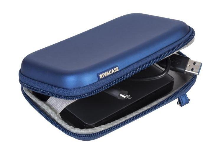 حقيبة حماية صلبة لأقراص التخزين المحمولة من ريفا – ٢.٥ بوصة – أزرق فاتح (9101)