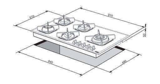 Lofra 90cm 5-Burner Built-in Gas Hob (HGN950) - Black
