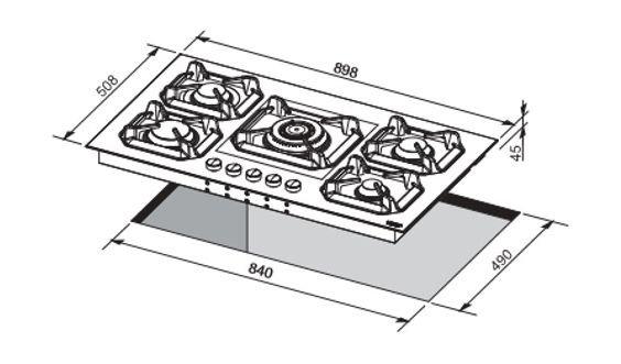 Lofra 90cm 5-Burner Built-in Gas Hob (HRS9A0) - Black