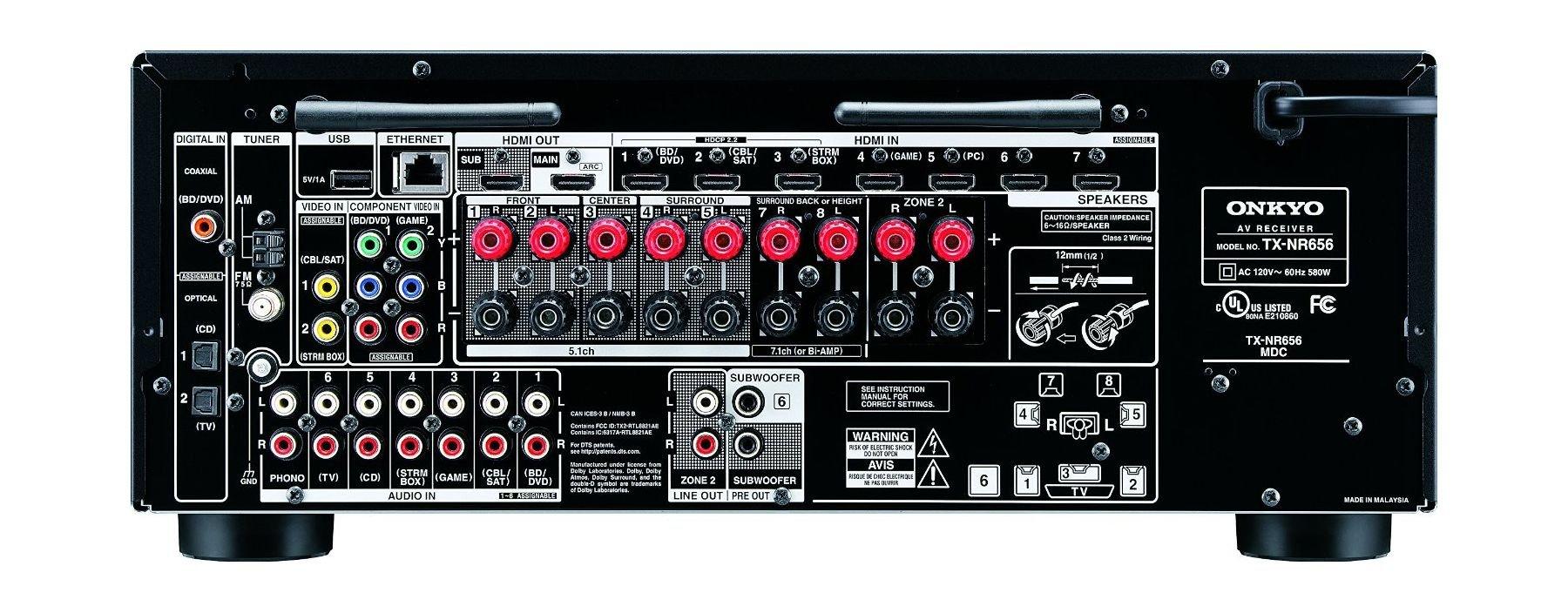 Onkyo 7.2 Channel Bluetooth/Wi-fi Audio Video Receiver (TXNR656)