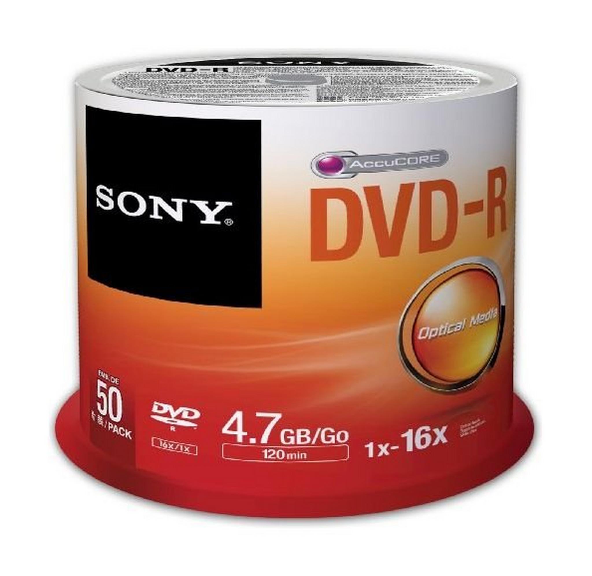 Sony 4.7GB 16X DVD-R Printable Blank Media 50 Packs - Orange