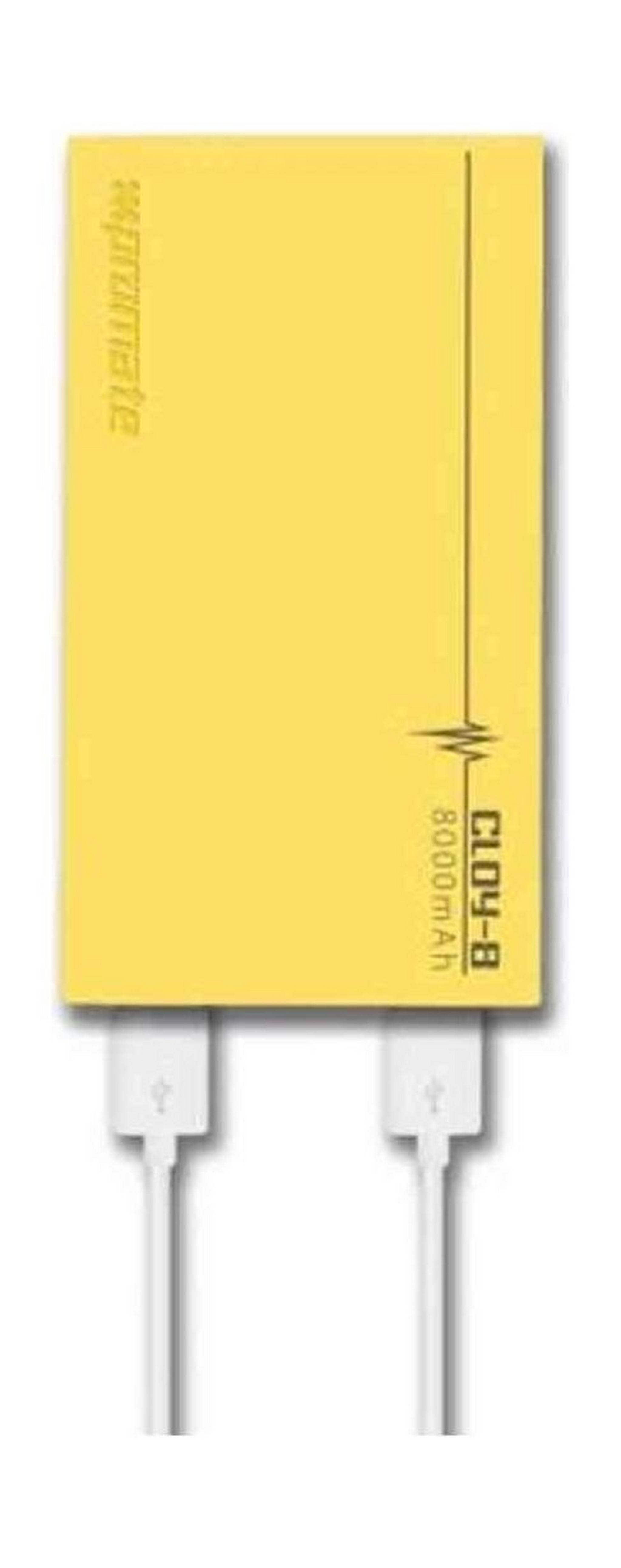 Promate Cloy-8 Premium Dual USB 8000mAh Power Bank - Yellow