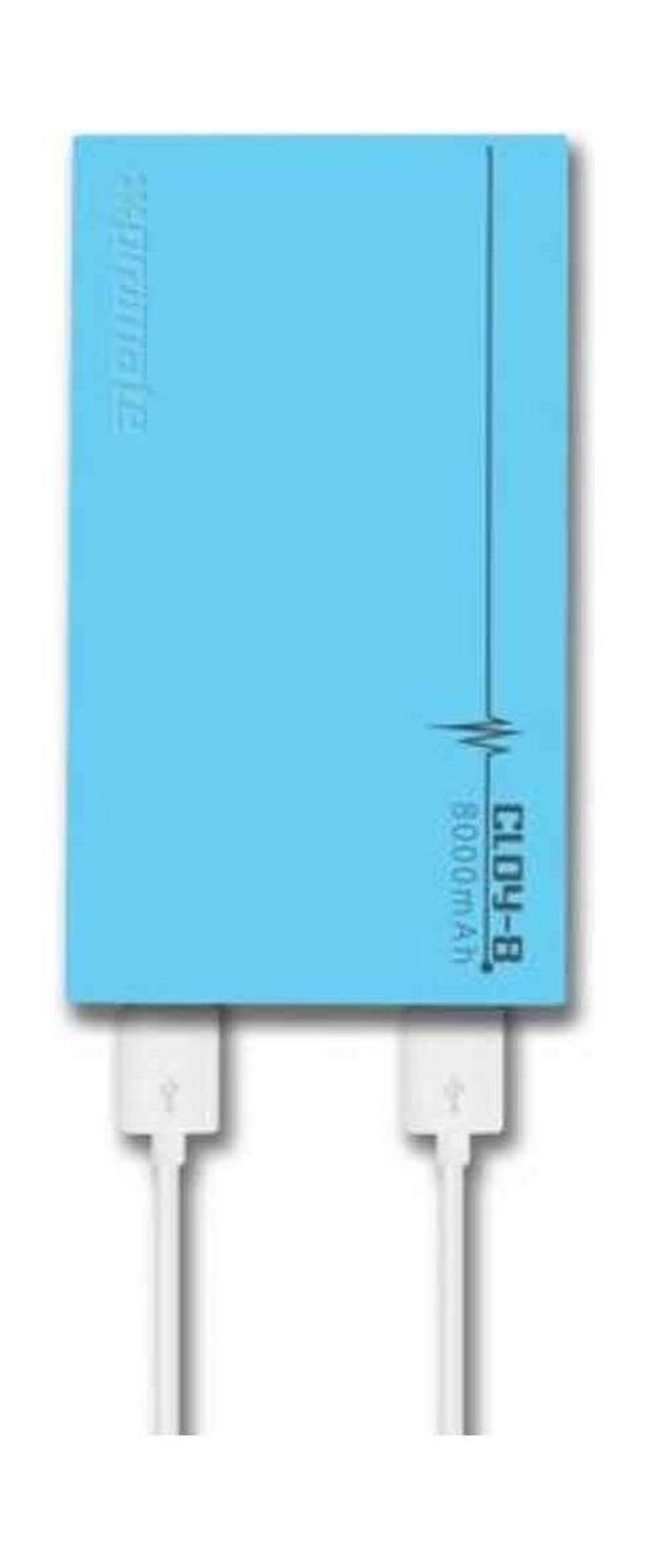 Promate Cloy-8 Premium Dual USB 8000mAh Power Bank - Blue