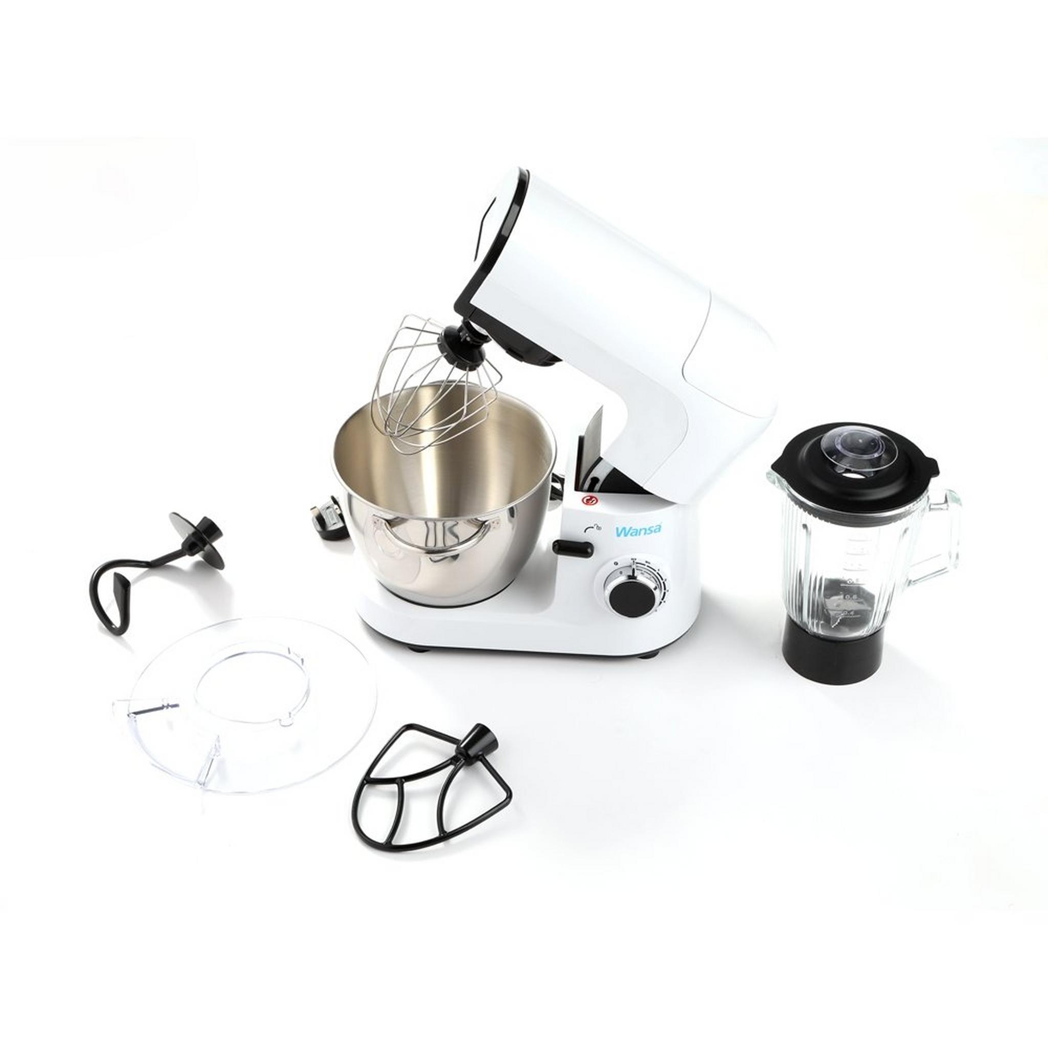 Wansa 1000W 4.5L Kitchen Machine With Blender Jar (LW-6833) – White