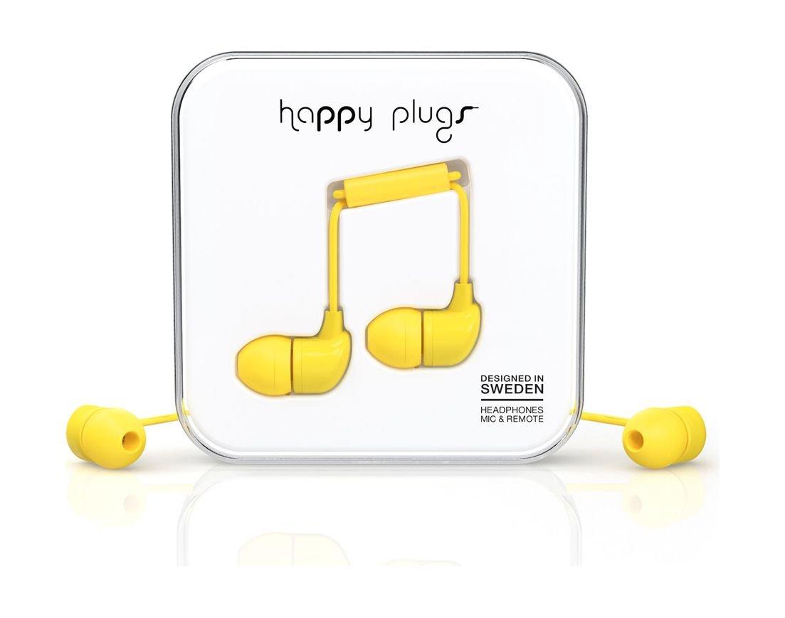 Happy Plugs In-The-Ear Wired Headphones With Mic & Remote – Yellow
