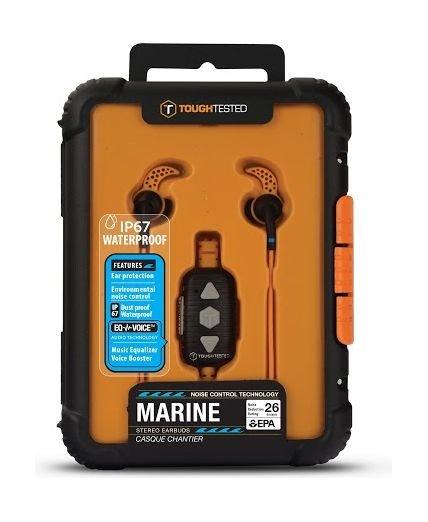 Tough Tested Marine Waterproof Earbuds With Microphone & Noise Reduction