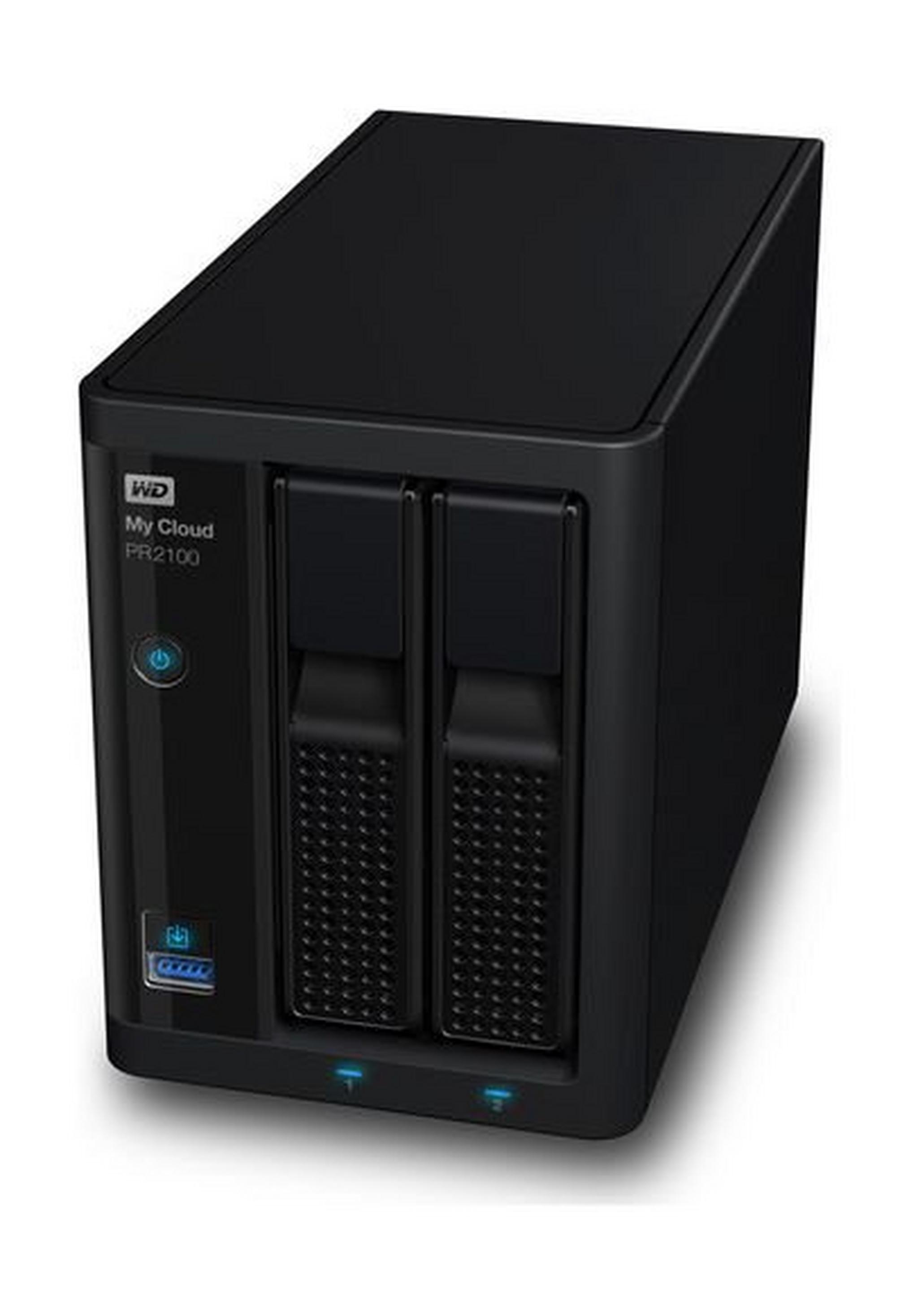 وحدة تخزين للشبكات ماي كلاود بي آر٢١٠٠ بتخزين كلاود من ويسترن ديجيتال – ٢ منفذ قرص صلب سعة ١٢ تيرا بايت (WDBBCL0120NBK)