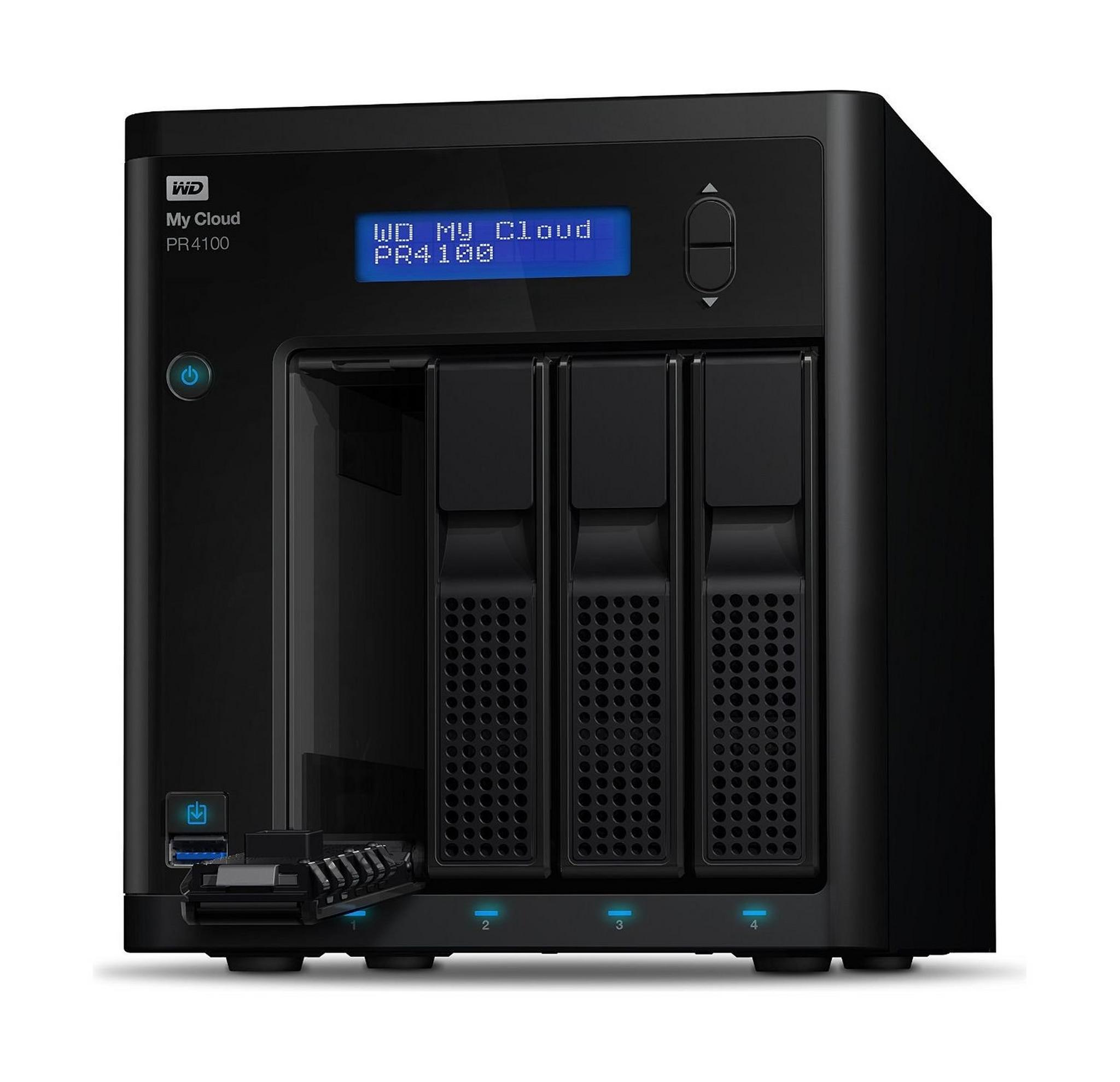 وحدة تخزين للشبكات ماي كلاود بي آر٤١٠٠ بتخزين كلاود من ويسترن ديجيتال – ٤ منافذ قرص صلب سعة ٣٢ تيرا بايت (WDBNFA0320NBK)