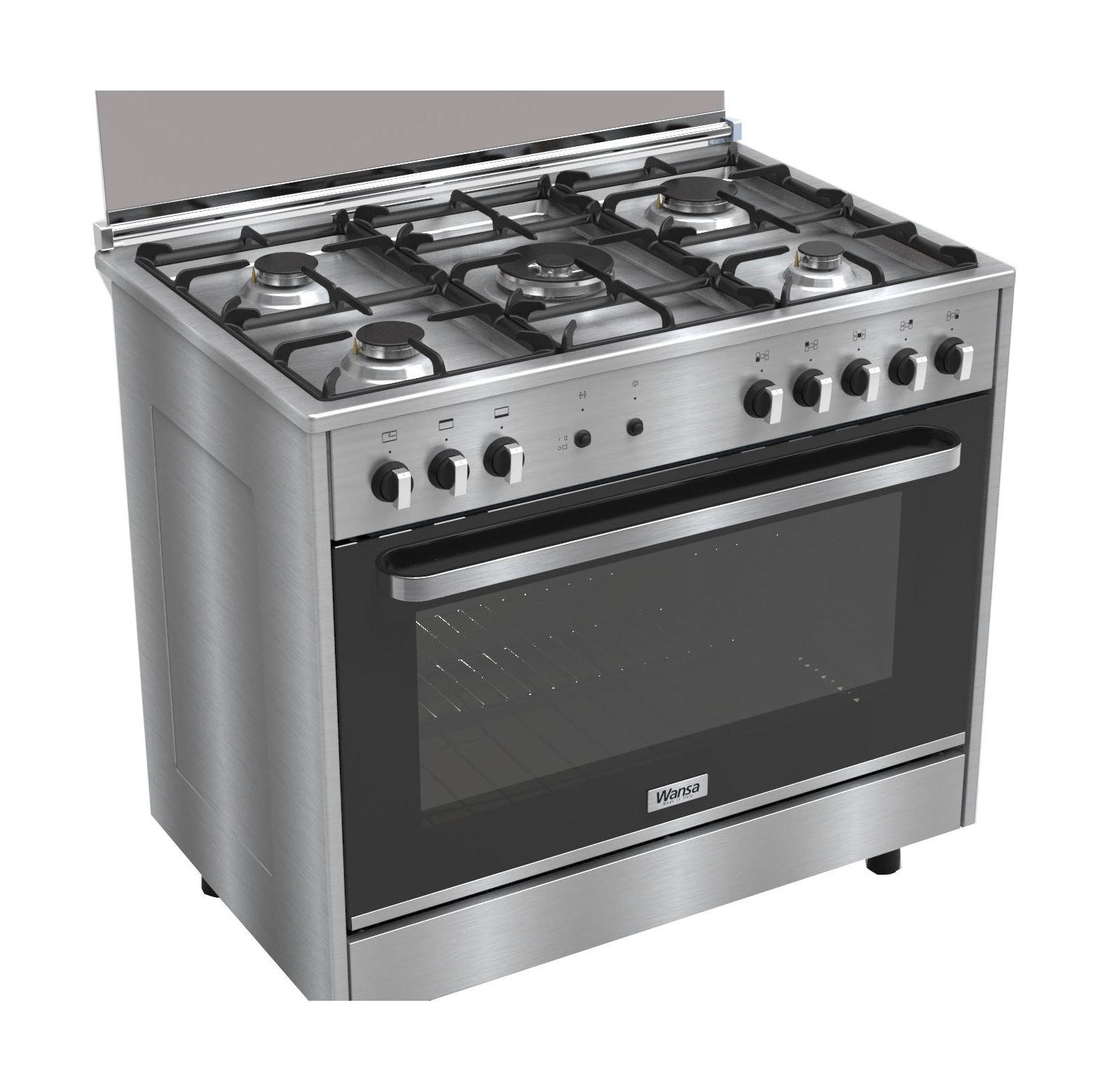 Wansa 90x60cm 5Burner Floor Standing Gas Cooker (WCI9502124XAK
