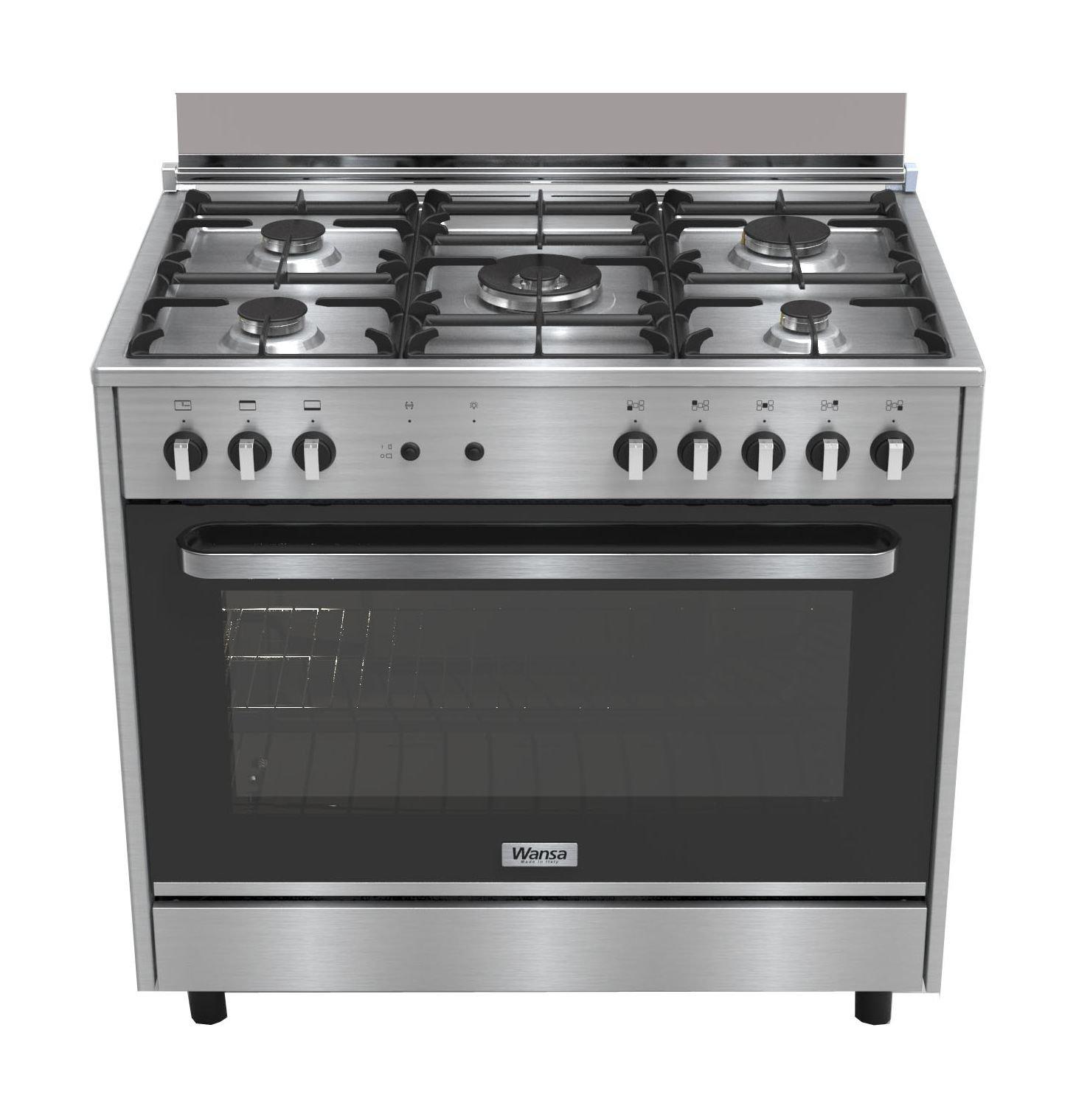 Wansa 90x60cm 5Burner Floor Standing Gas Cooker (WCI9502124XAK
