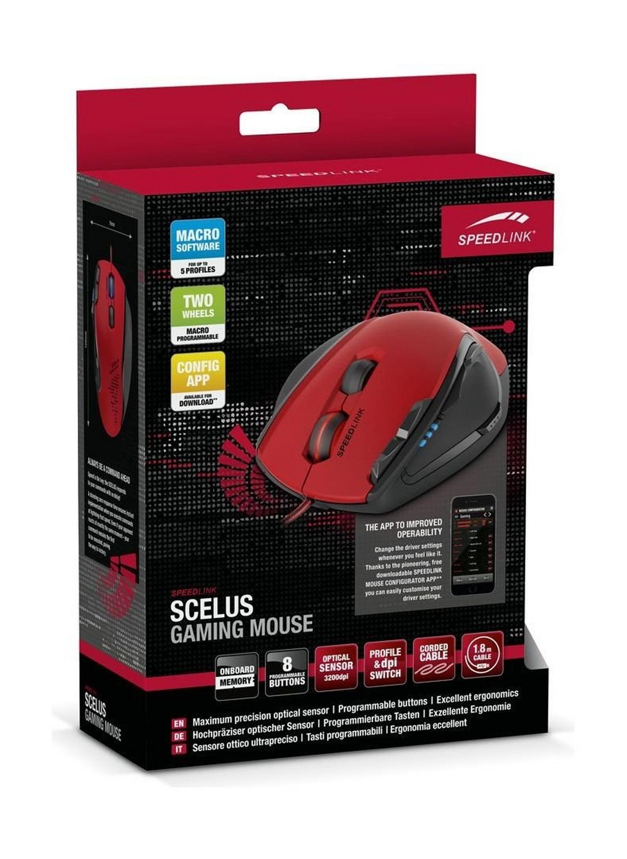 Speedlink Scelus Wired Optical Gaming Mouse - Red/Black