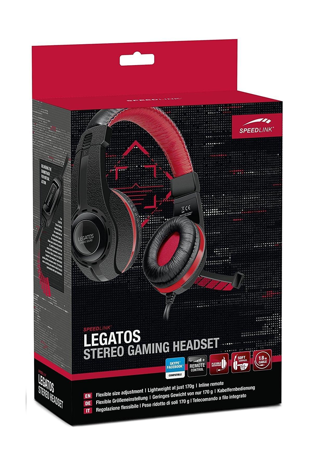 Speedlink Legatos Wired Stereo Gaming Headset/Mic - Black