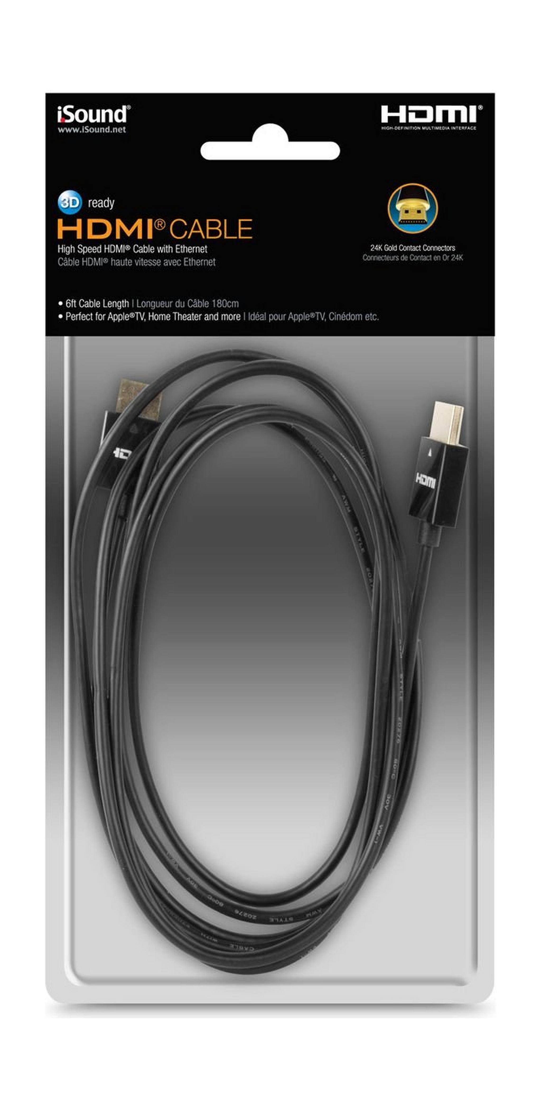 Dream Gear Super Slim HDMI Cable With Ethernet (ISOUND-5350) - Black