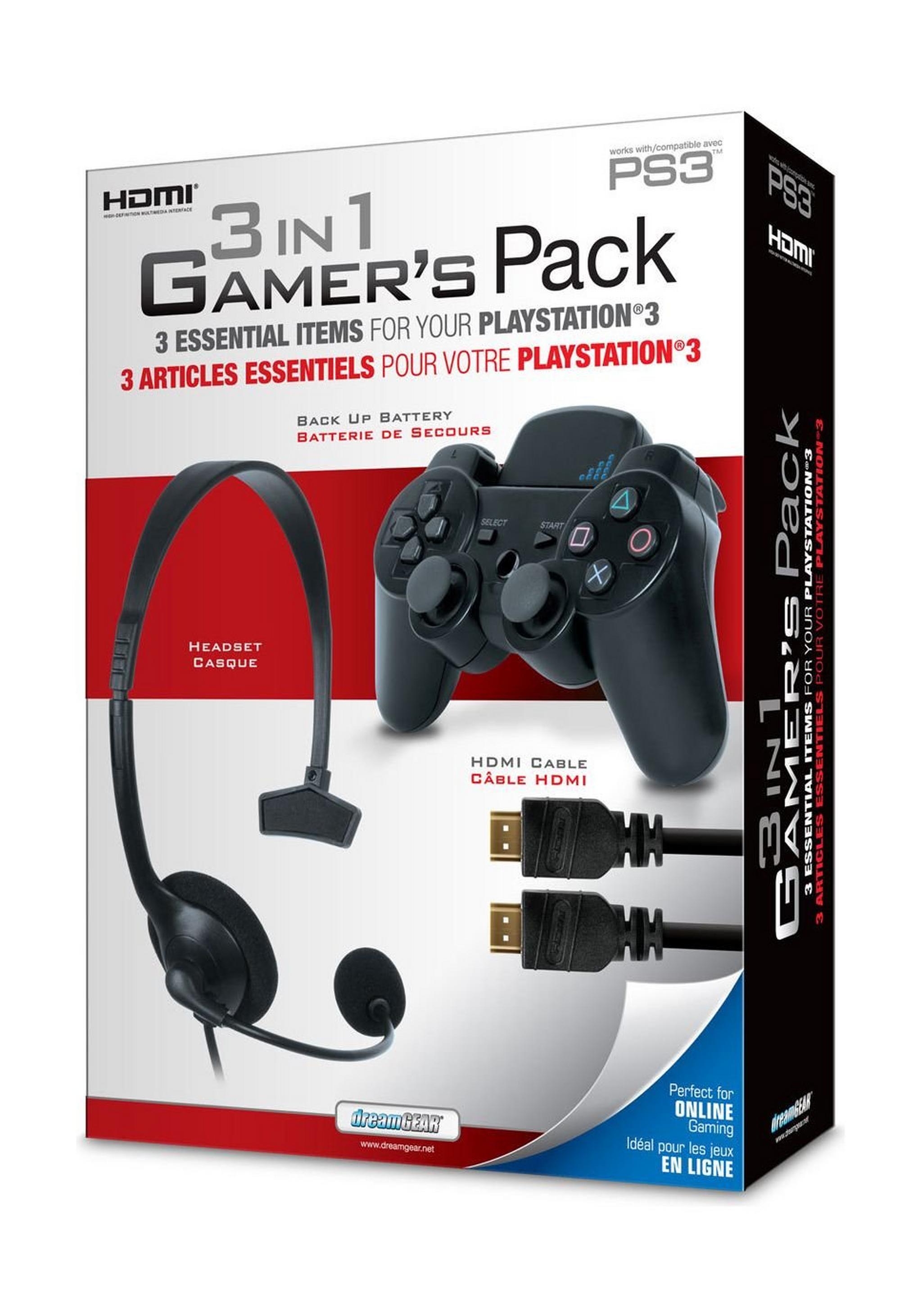 Dream Gear 3 in 1 Gamer's Pack for PlayStation 3 (DGPS3-3827)