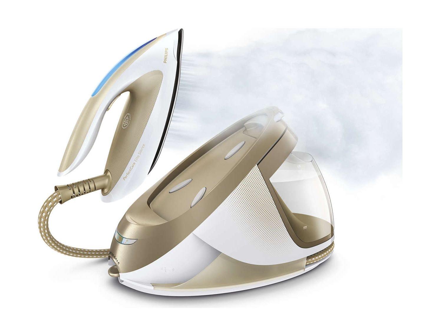 Philips 2400W PerfectCare Elite Silence Steam Generator Iron (GC9642/66) – White / Gold