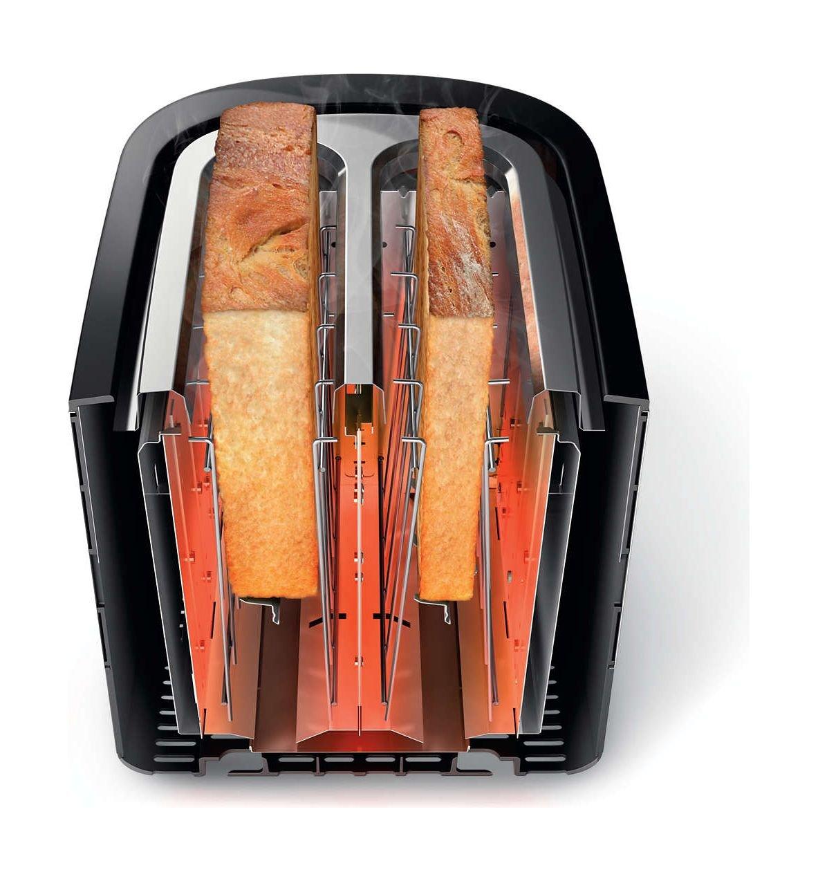 Philips Viva Collection 2 Slots Toaster (HD2637/91) - Black