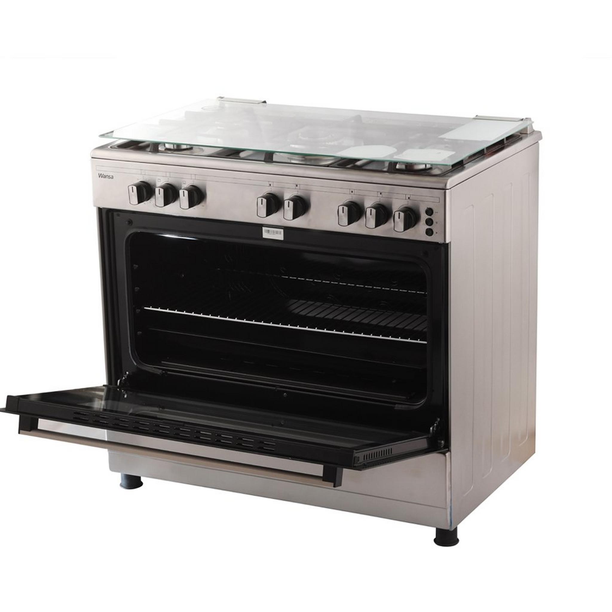 Wansa 90x60cm 5 Burners Free Standing Gas Cooker (WCT9502124X) – Stainless Steel