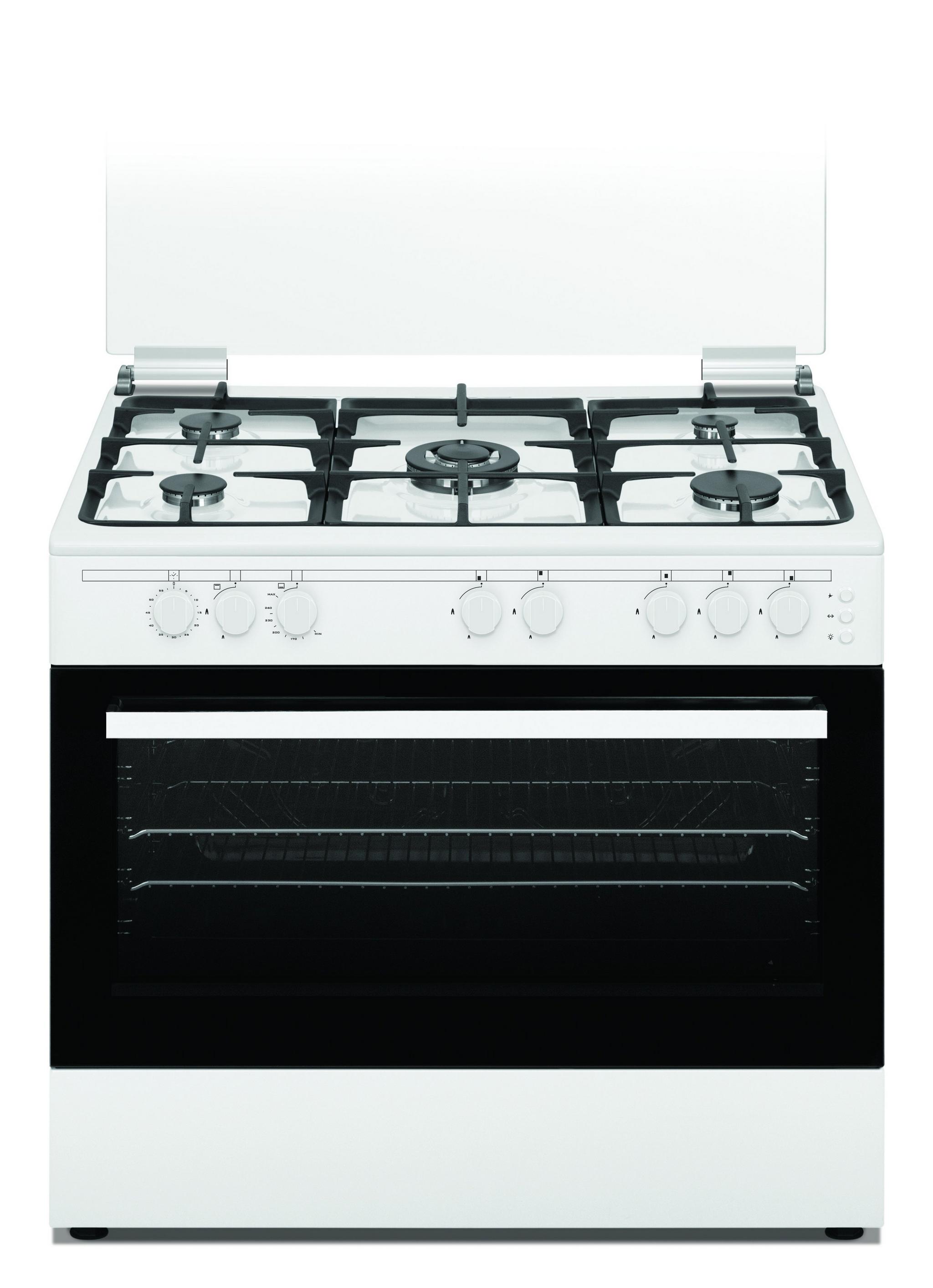 Wansa 90x60cm 5 Burners Free Standing Gas Cooker (WCT9502124W) – White