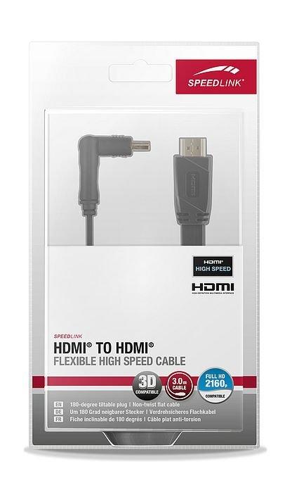 Speedlink 3-Meters HDMI to HDMI Flexible High Speed Cable - Black