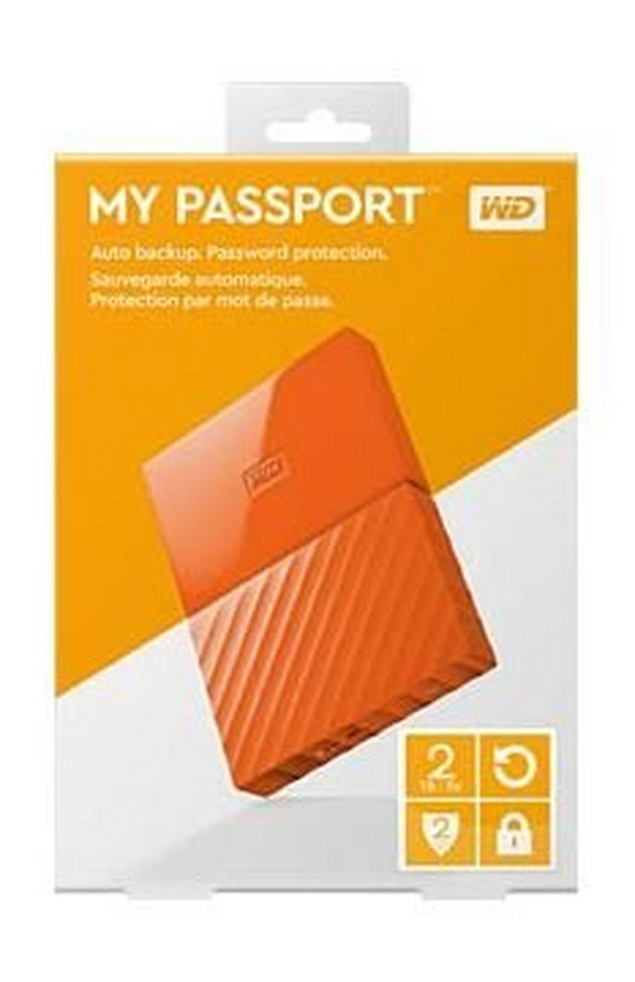 WD 2TB My Passport USB 3.0 External Hard Drive - Orange