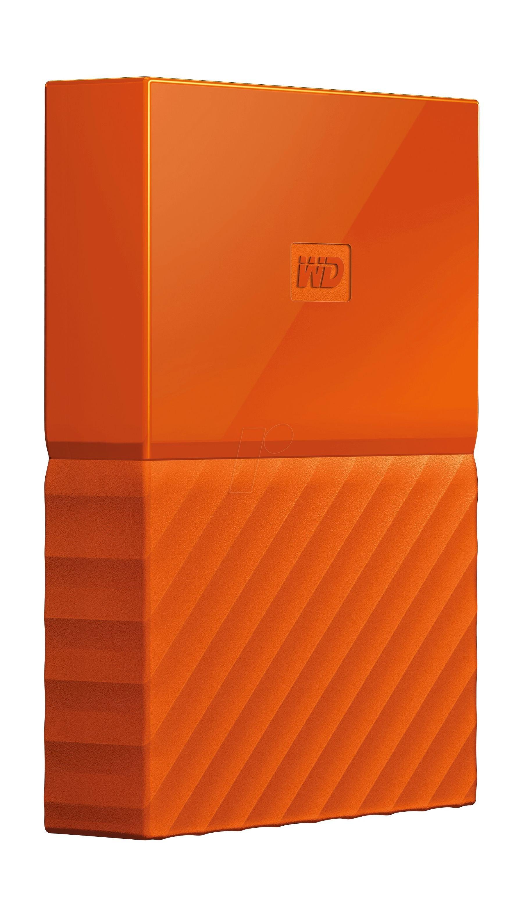 WD 2TB My Passport USB 3.0 External Hard Drive - Orange
