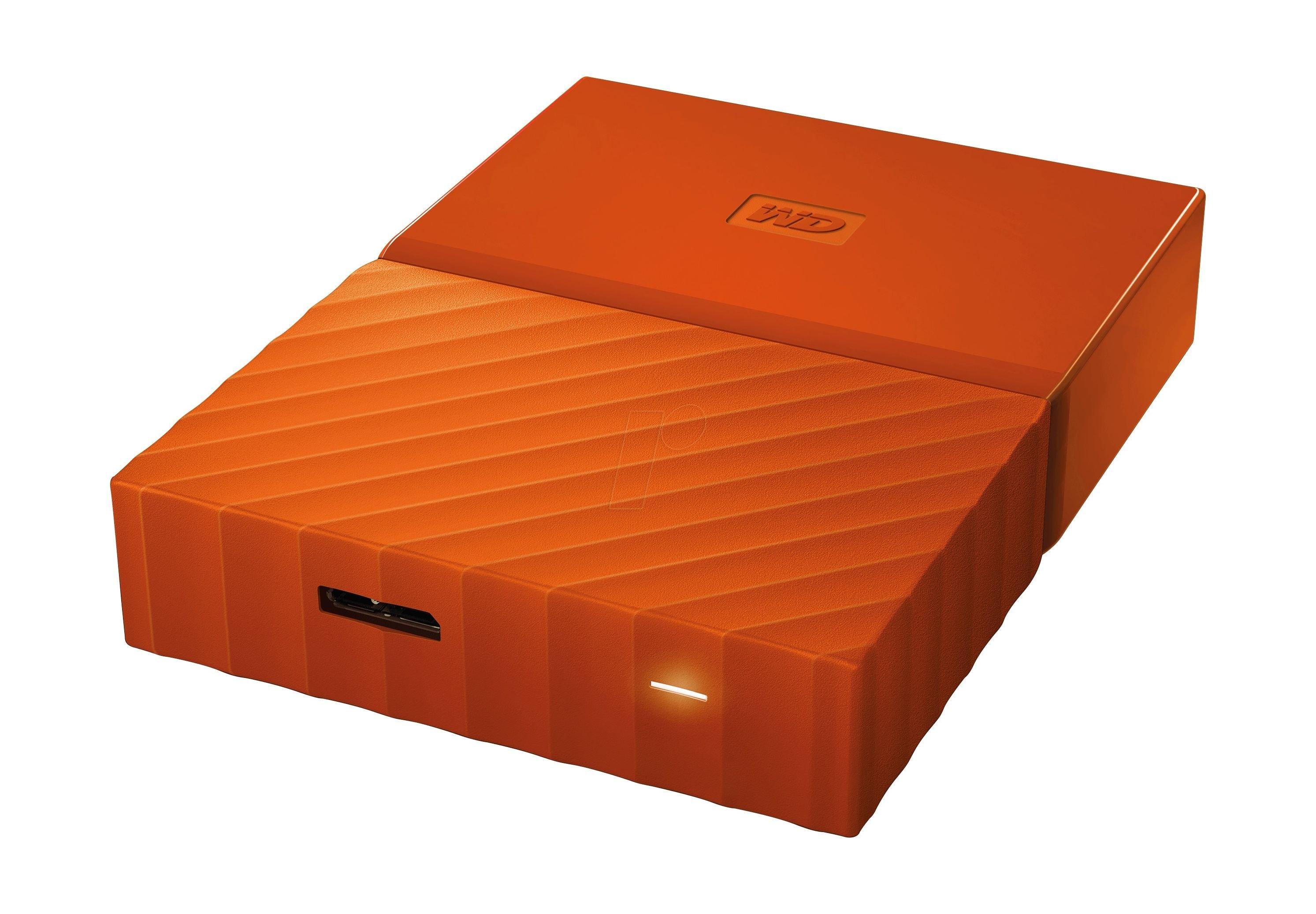 WD 2TB My Passport USB 3.0 External Hard Drive - Orange