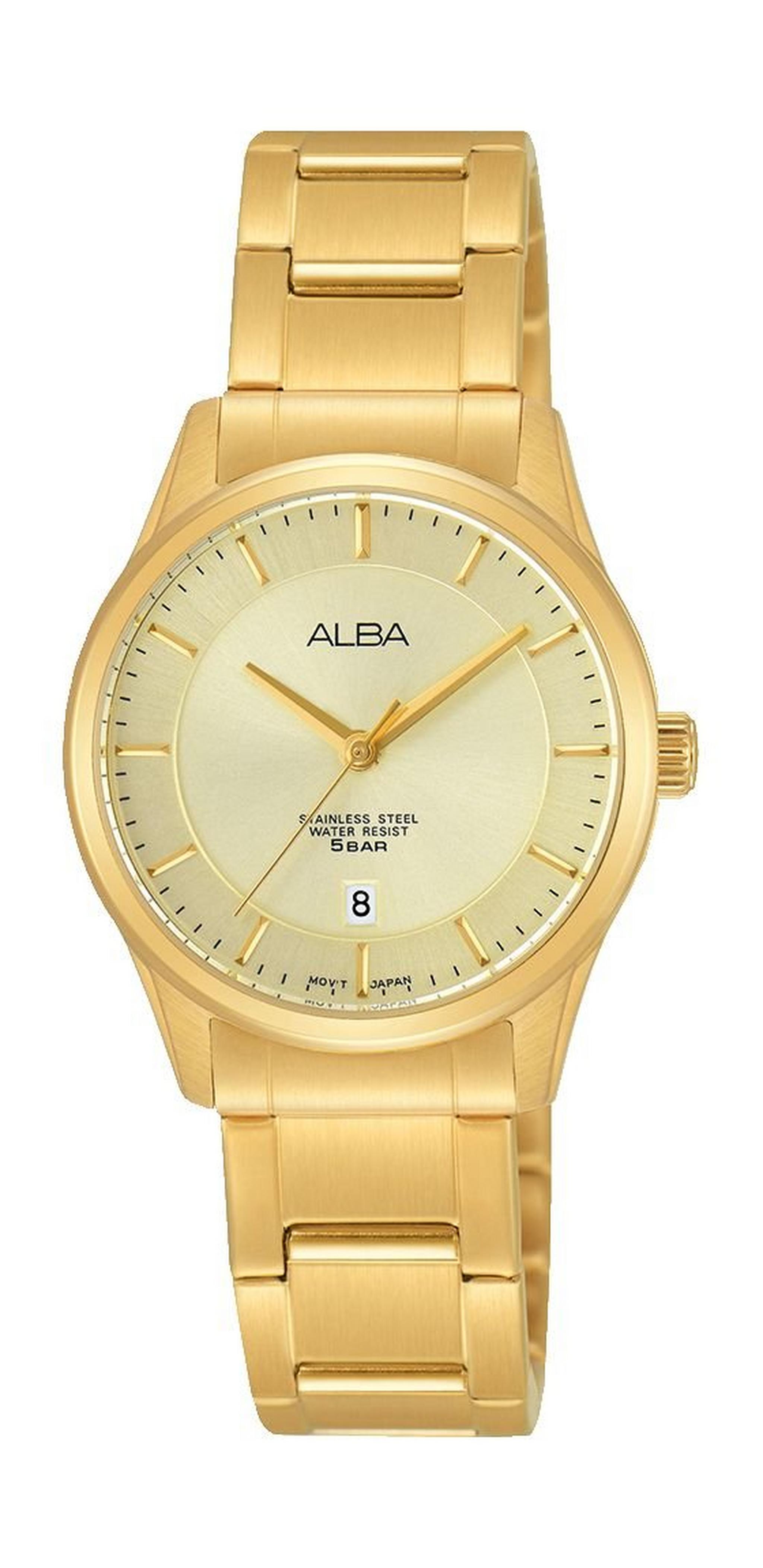 Alba Watch Ladies Analog Watch (AH7L68X1) - Gold Metal Strap