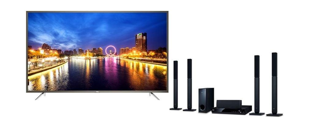TCL 55-inch Ultra HD (2160p) Smart LED TV + LG 330W 5.1 Channel DVD Home Theater System